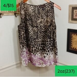 Dana Buchman animal print tank top style blouse